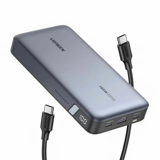 UGREEN PB205 Externer Akku, 25000mAh, 145W, QC + PD, 1 x USB-A - 2 x USB-C, Grau 