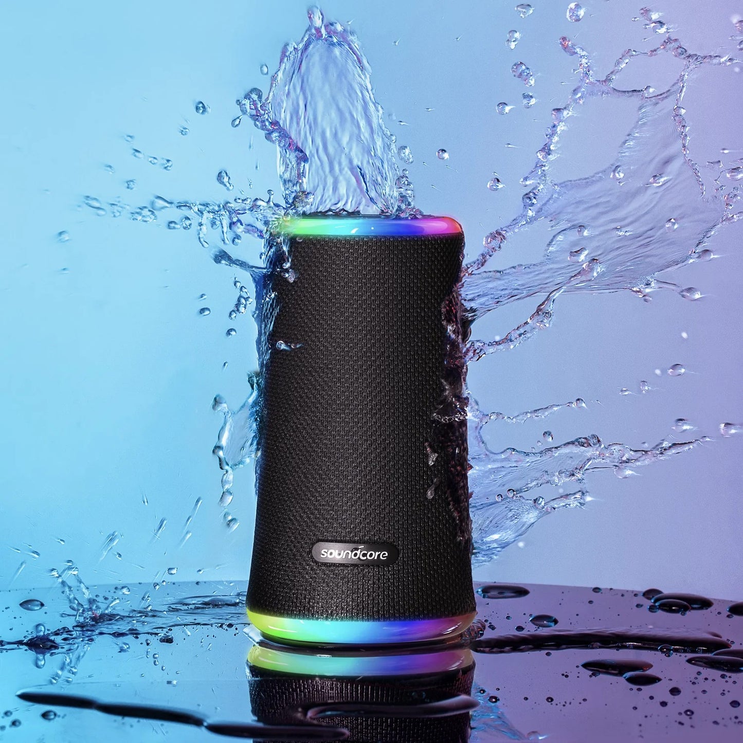 Tragbarer Bluetooth-Lautsprecher Anker SoundCore Flare 2, 20 W, RGB, wasserdicht, schwarz A3165G11 