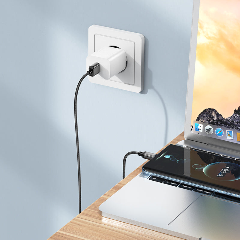 Daten- und Ladekabel USB-A - USB-C Borofone BX87 Sharp BX87, 60W, 1m, Schwarz 