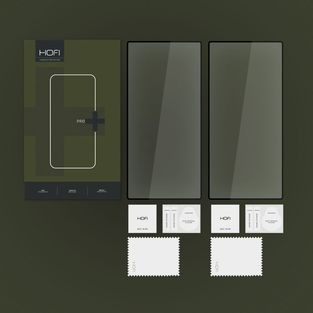 Displayschutzfolie HOFI Glas PRO+ für Samsung Galaxy S24 Ultra S928, Glasschild, Vollverklebung, Set 2 Stück, 2.5D, Schwarz 
