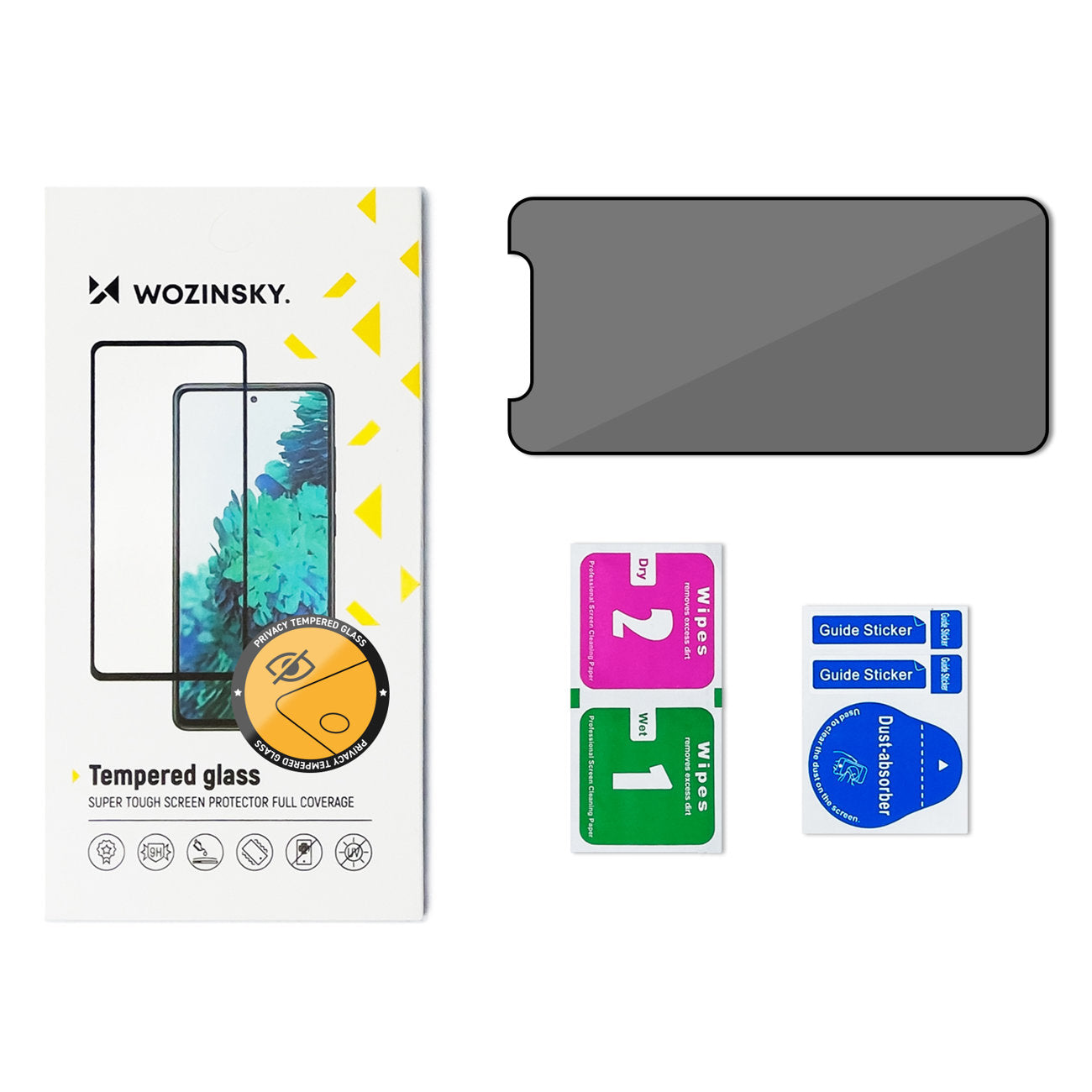 WZK AntiSpy Displayschutzfolie für Apple iPhone 12 / 12 Pro, abgeschirmtes Glas, Vollverklebung