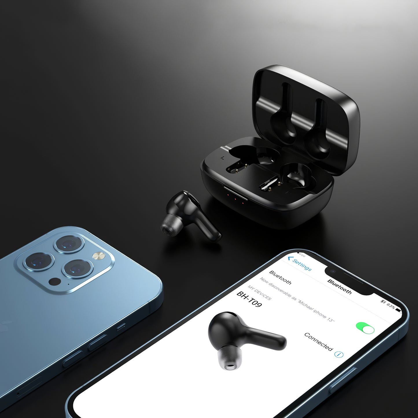 Bluetooth-Freisprecheinrichtung Bluetooth Choetech Solar Sport, TWS, Schwarz 