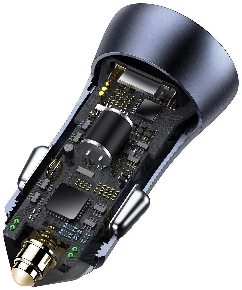 Autoladegerät Baseus Golden Contactor Pro Dual, 40W, 3A, 2 x USB-A, Grau CCJD-A0G